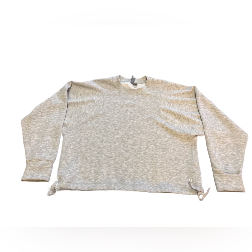 Sweaty Betty Waist Length Crewneck 10 Light Gray NWOT